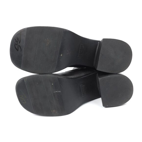 AMERICAN EAGLE 90s Vintage Leather Platform Ankle Boots Chunky Heel Y2k Grunge - Picture 12 of 13